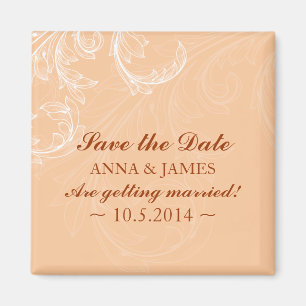 Save the date ~Vintage Leaf 3 Magnet