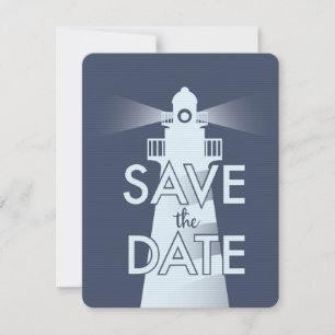 Save The Date Vintage Lighthouse
