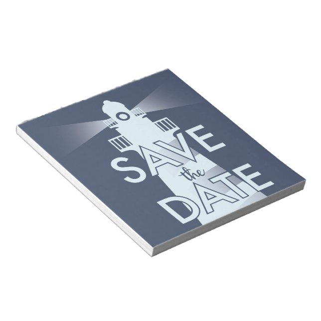 Save The Date Vintage Lighthouse Notepad (Angled)