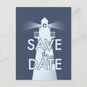 Save The Date Vintage Lighthouse Postcard