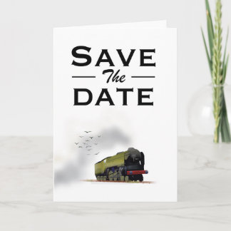 Save the Date vintage Locomotive invitation