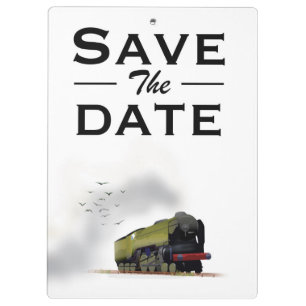 Save the Date vintage Locomotive invitation Clipboard