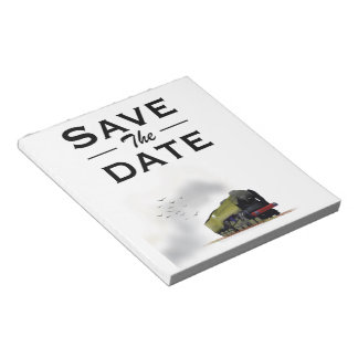 Save the Date vintage Locomotive invitation Notepad