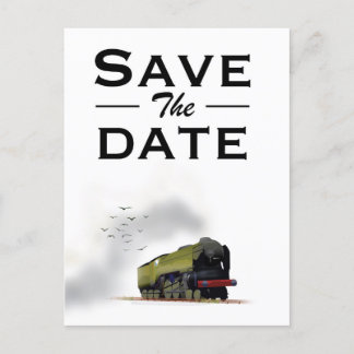 Save the Date vintage Locomotive invitation Postcard