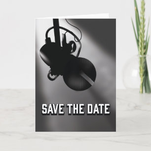 Save the Date vintage Microphone Note Card