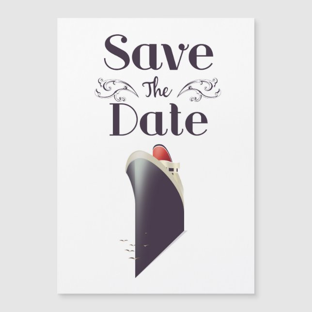Save the Date Vintage Nautical invite (Front)