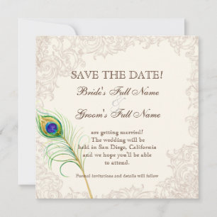 Save the Date - Vintage Peacock & Etchings