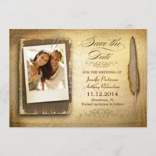 save the date vintage photo invitations