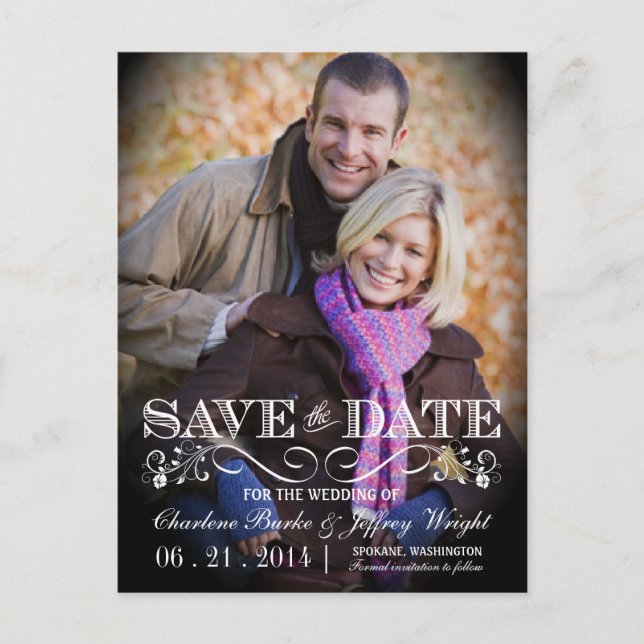 Save the Date Vintage Photo Postcard WT313 (Front)