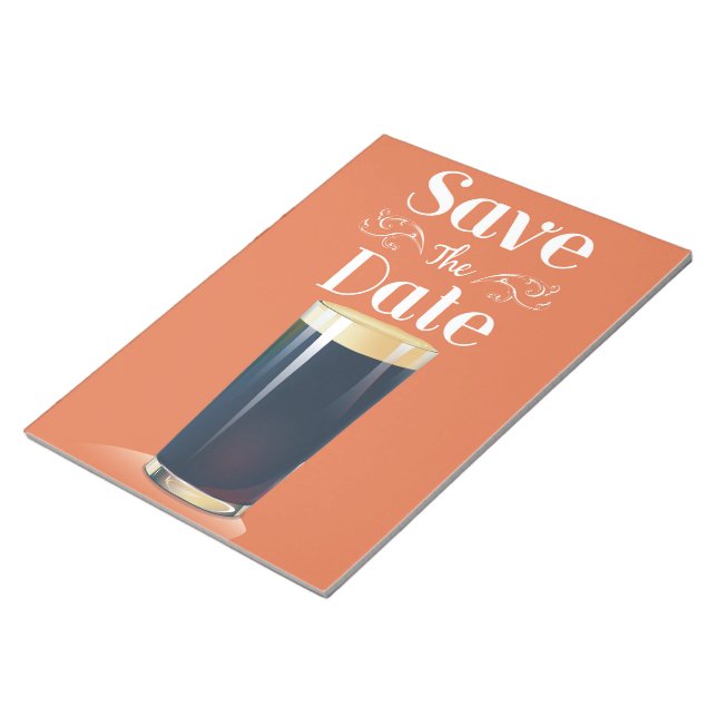 Save The Date Vintage Pint Drink Notepad (Angled)