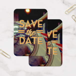 Save the Date vintage Prop Plane