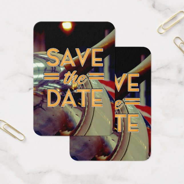 Save the Date vintage Prop Plane (Office)