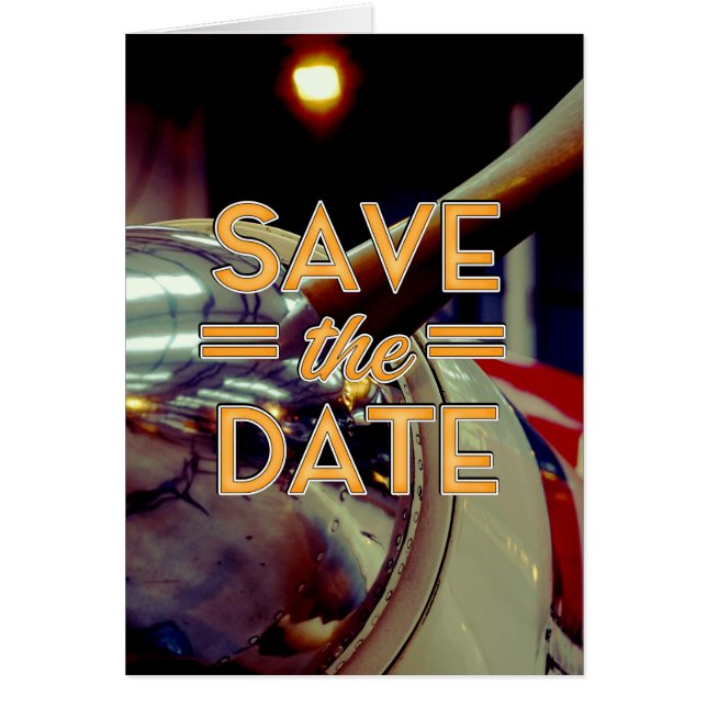 Save the Date vintage Prop Plane (Front)