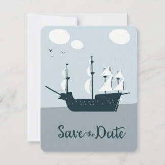 Save The Date Vintage Sailship