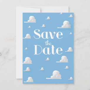 Save the Date vintage sky and clouds invite