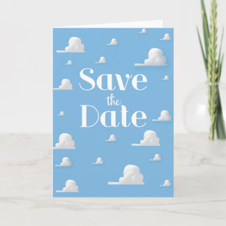 Save the Date vintage sky and clouds invite