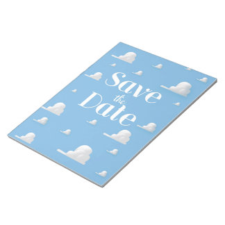 Save the Date vintage sky and clouds invite Notepad
