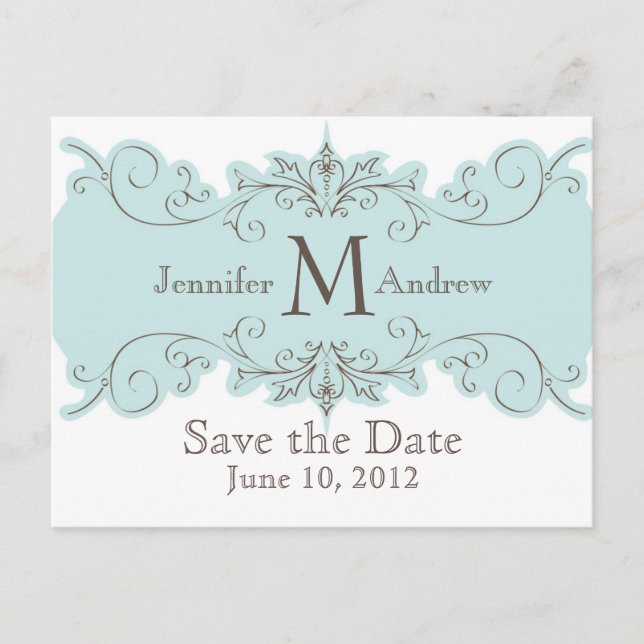 Save the Date Vintage Swirl Cards (Front)