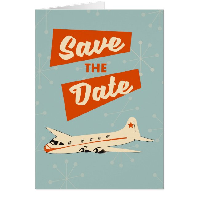 Save the Date vintage travel poster (Front)