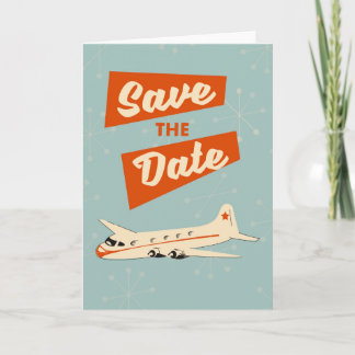 Save the Date vintage travel poster Holiday Card