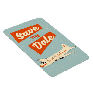 Save the Date vintage travel poster Magnet