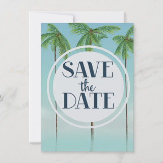 Save The Date Vintage Tropical Palms Invitation