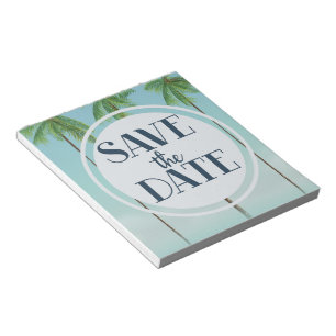 Save The Date Vintage Tropical Palms Notepad