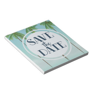 Save The Date Vintage Tropical Palms Notepad