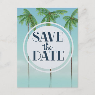 Save The Date Vintage Tropical Palms Postcard