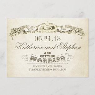 save the date vintage typography design