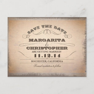 save the date vintage typography old postcards
