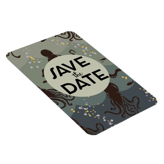 Save the Date Vintage Underwater Magnet (Right Side)
