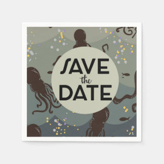 Save the Date Vintage Underwater Napkin