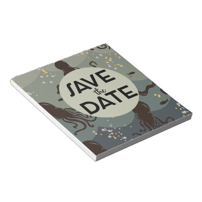 Save the Date Vintage Underwater Notepad (Angled)