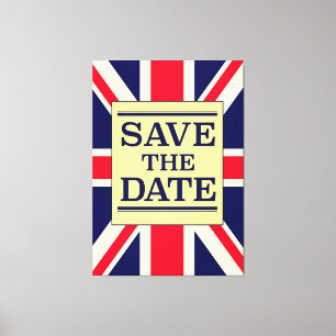 Save the Date Vintage Union jack Canvas Print