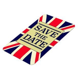 Save the Date Vintage Union jack Magnet