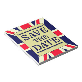 Save the Date Vintage Union jack Notepad