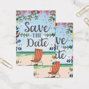 Save The Date Vintage Vintage Beach and Deckchair