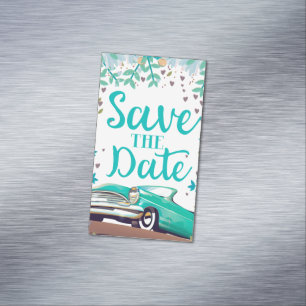 Save The Date Vintage Vintage Classic Car. Magnetic Business Card