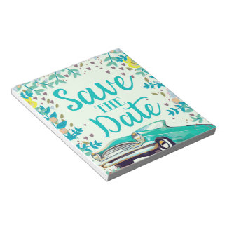 Save The Date Vintage Vintage Classic Car. Notepad