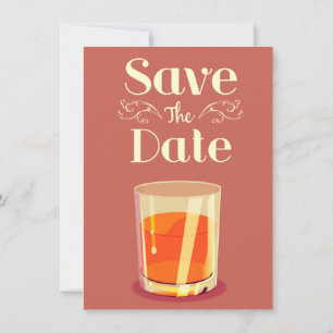 Save The Date Vintage Whiskey Drink Invitation