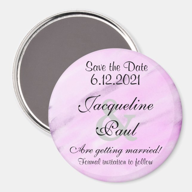 Save the Date Violet Watercolor Magnet (Front/Back)