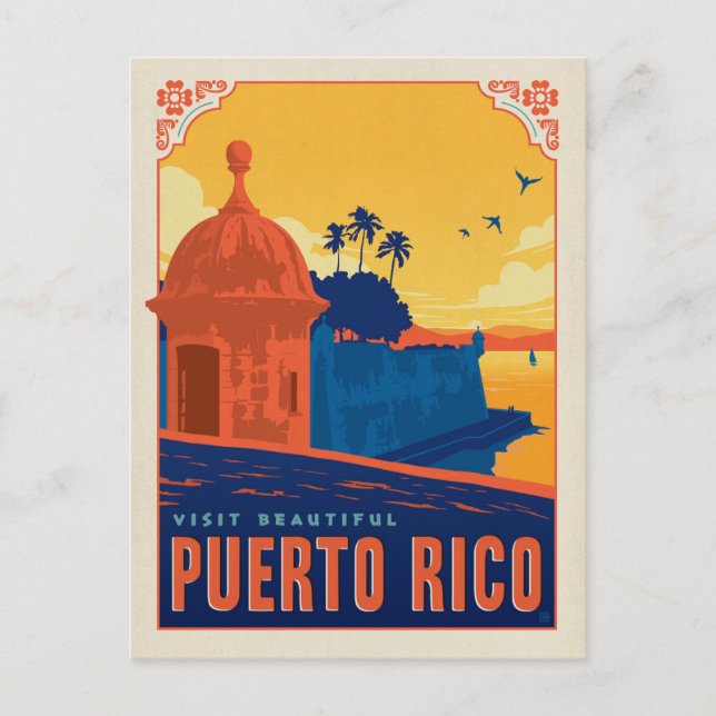 Save the Date | Visit Beautiful Puerto Rico Announcement Postcard (Front)