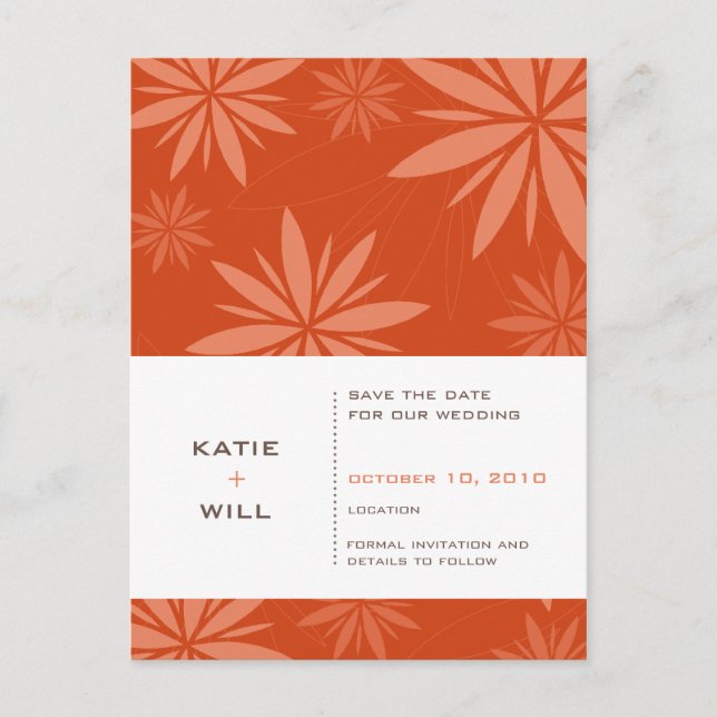 SAVE THE DATE :: vitality rust Announcement Postcard (Front)