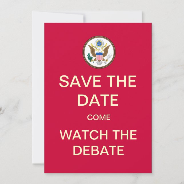 Save The Date Watch The Debate Party Invite (Front)