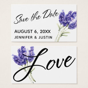 Save the Date Watercolor Lavender Flowers Insert
