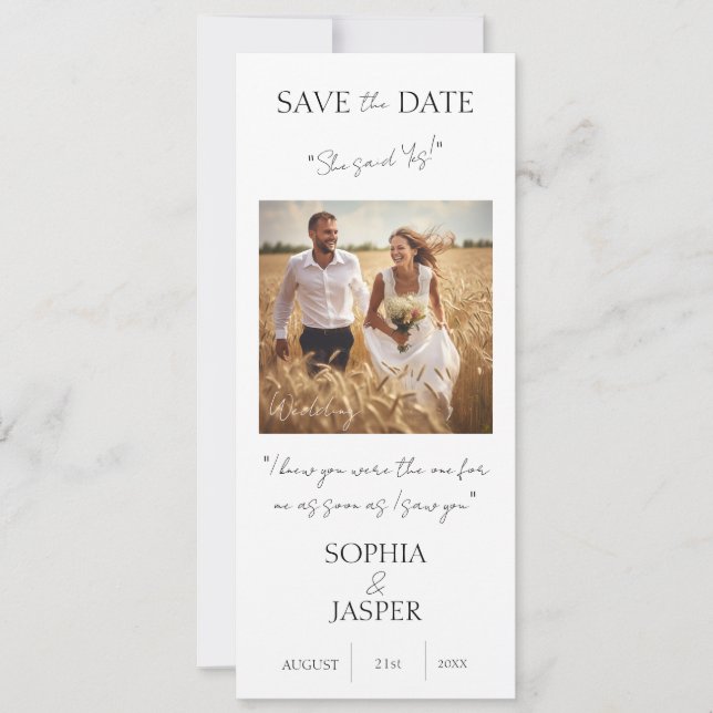 Save the Date Wedding Announcement Card (Front)