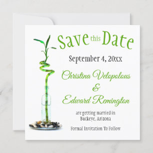 Save The Date Wedding Announcement Lucky Bamboo