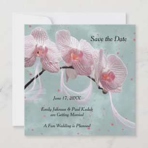 Save the Date Wedding Announcement Pink & Teal