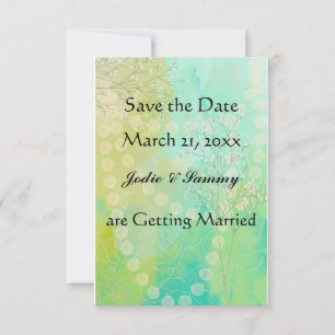 Save the Date Wedding Announcement Teal & Green